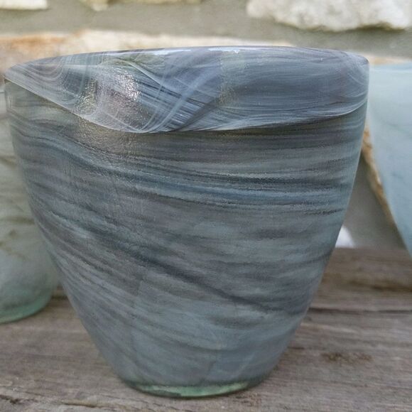 Ecoglass Votive Candle Holders Swirl Recycled Glass Eco-friendly Home Decor - Picture 8 of 17